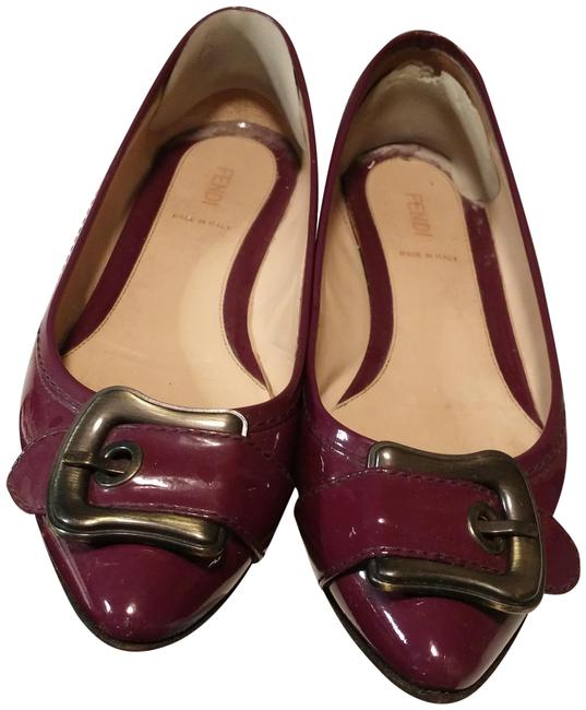 Fendi Violet Patenet Leather Flats 