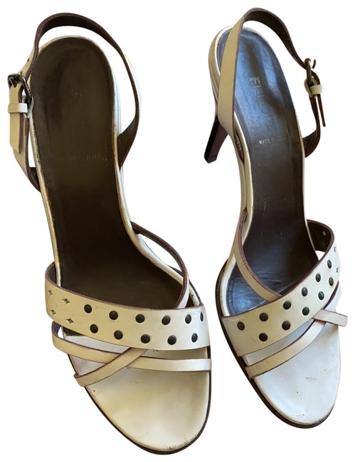 Fendi White Heeled Sandals 