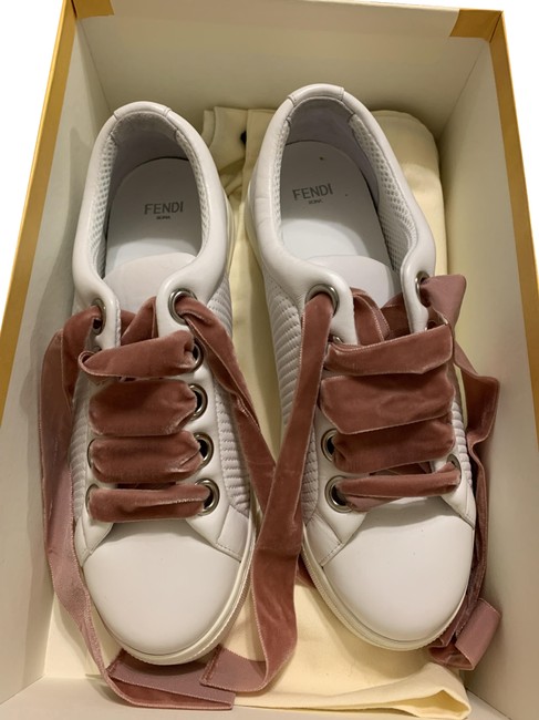 Fendi White Matelasse Sneakers 