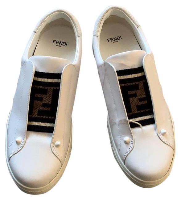 Fendi White Vitel Sneakers 