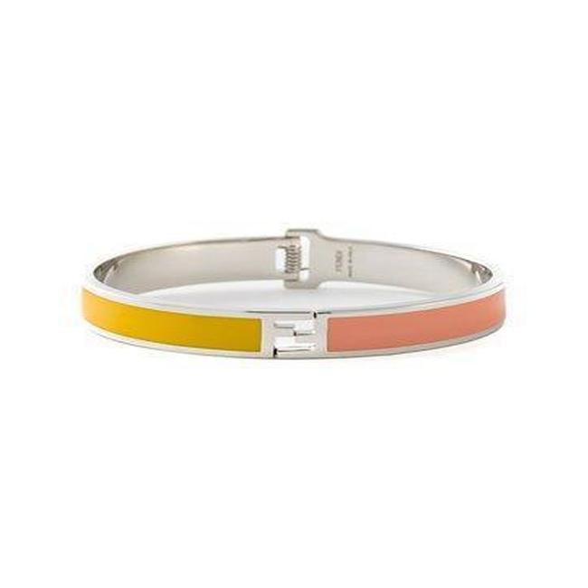 Fendi Yellow Pink Ff Logo Silver 8ag132 Bracelet