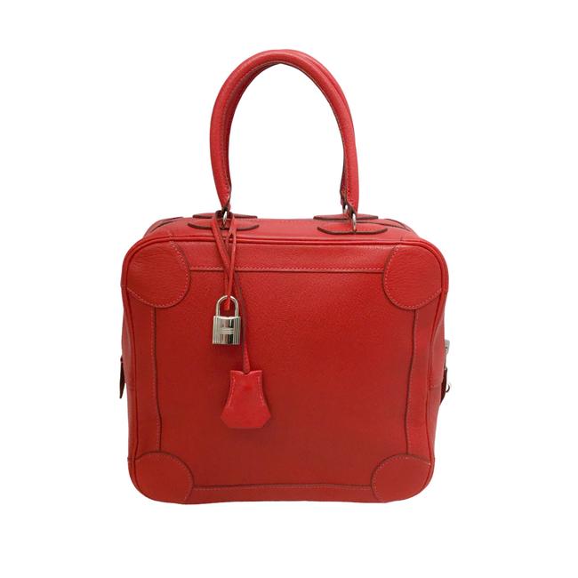 Hermes 2001 2002 Omnibus Red Leather Satchel