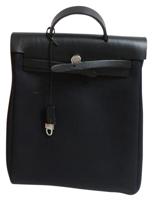 Hermes 2002 Herbag Pm Black Leather Backpack