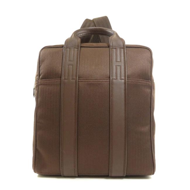 Hermes Acapulco Sac Ad Daypack Women Brown Canvas Backpack