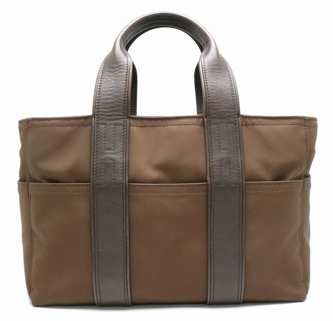 Hermes Acapulco Tote Bag Pm Handbag Brown NylonLeather
