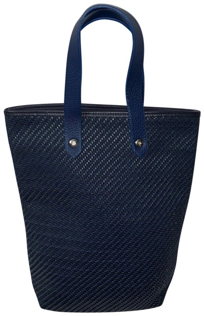 Hermes Ahmedabad Indigo Woven Pm Blue Leather Tote