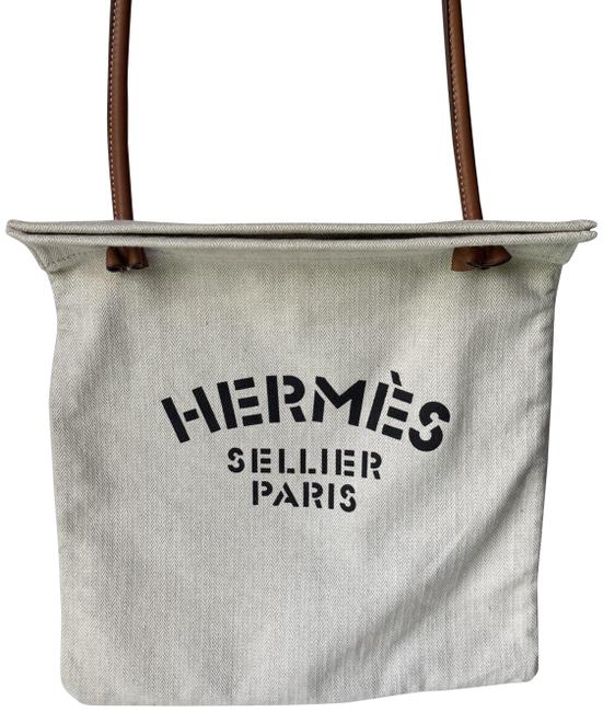 Hermes Aline Off White Cotton Shoulder Bag