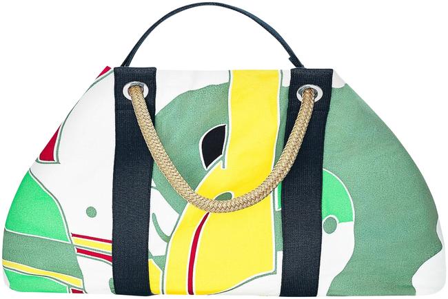 Hermes Animaux VertJaune Beach Bag