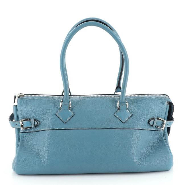 Hermes Atlas 42 Blue Leather Shoulder Bag