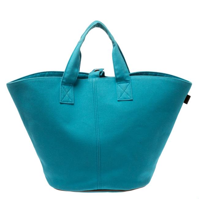 Hermes Atoll Beach Blue Canvas Tote