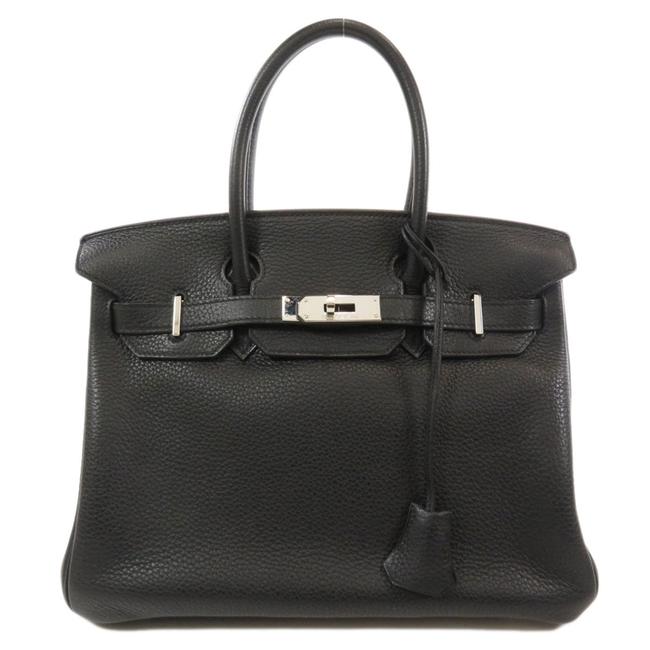 Hermes Bag Birkin 30 Silver Hardware Taurillon Ladies Black Tote