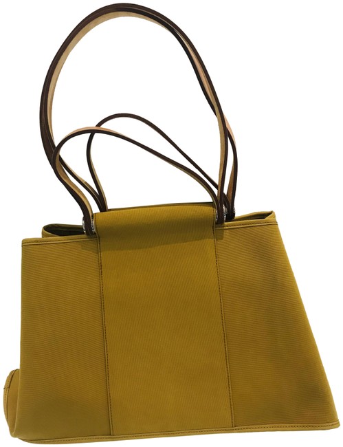 Hermes Bag Cabag Elan Mustard Canvas Tote