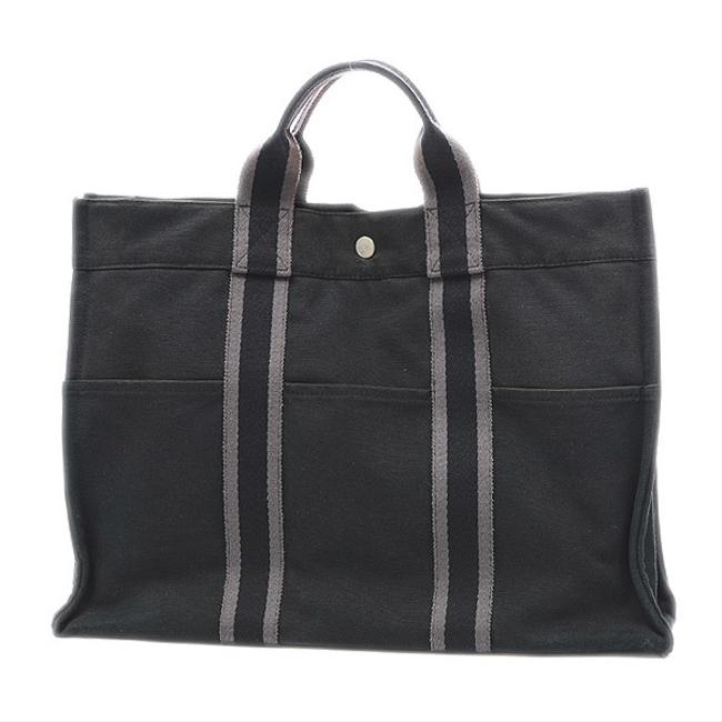 Hermes Bag Fool Toe Mm Black Canvas Tote