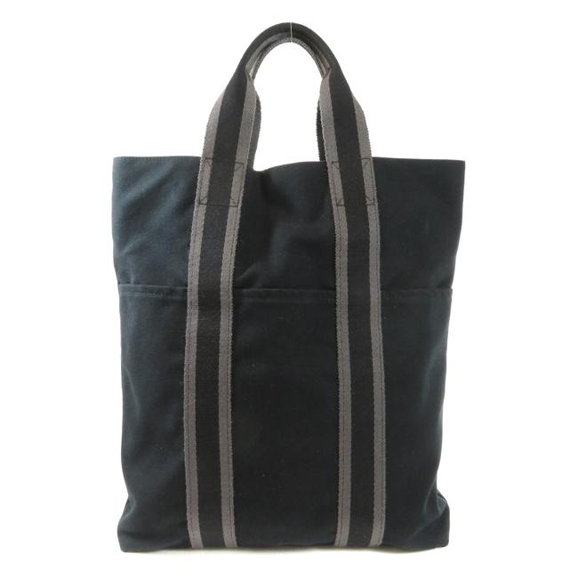 Hermes Bag Cabas Fourre tout Women Black Canvas Tote