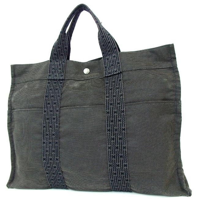 Hermes Bag Herline Dark Canvas Mm Gray 69% Polyamide 31% Polyester Tote