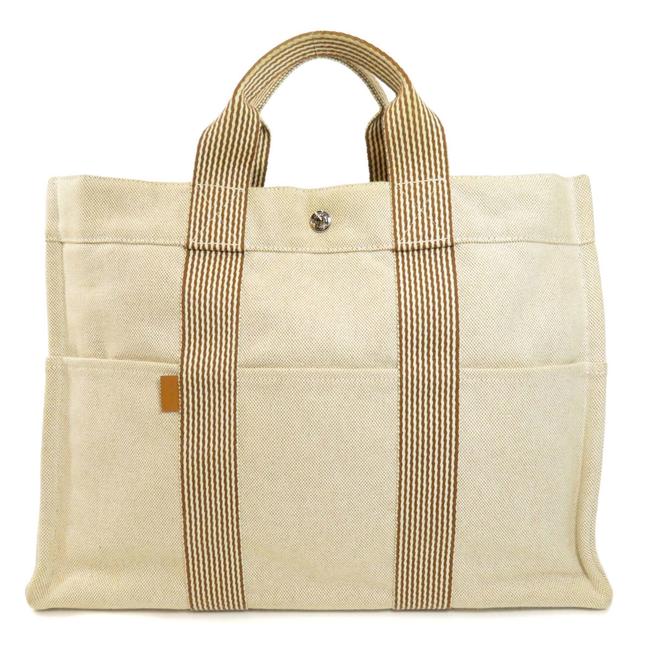 Hermes Bag New Fool Women Brown Canvas Tote