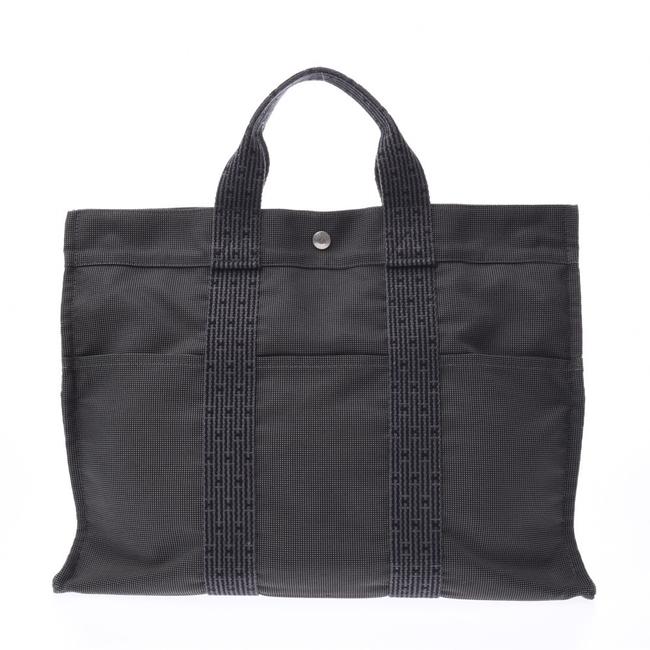 Hermes Bag Her Line Mm Old Unisex Gray Canvas Tote
