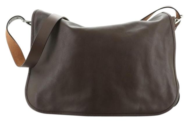 Hermes Barda Veau Sikkim 35 Brown Leather Messenger Bag