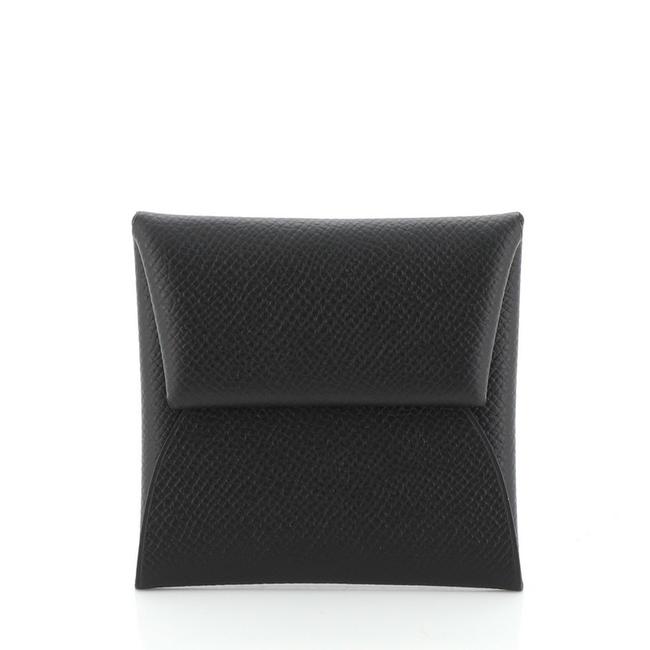 Hermes Bastia Coin Purse Epsom Blue Leather Clutch