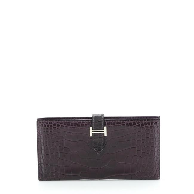 Hermes Bearn Wallet Matte Alligator Long Clutch