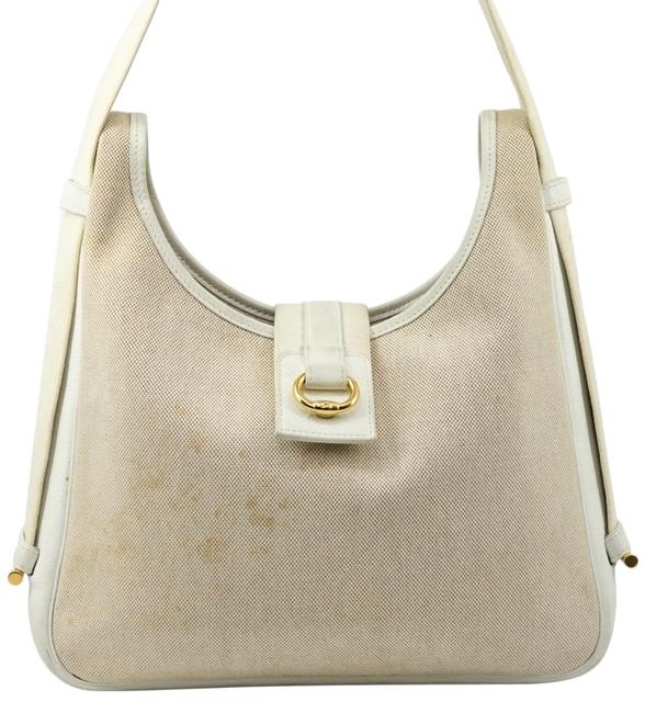 Hermes Beige Canvas #1914h21 Cream Shoulder Bag