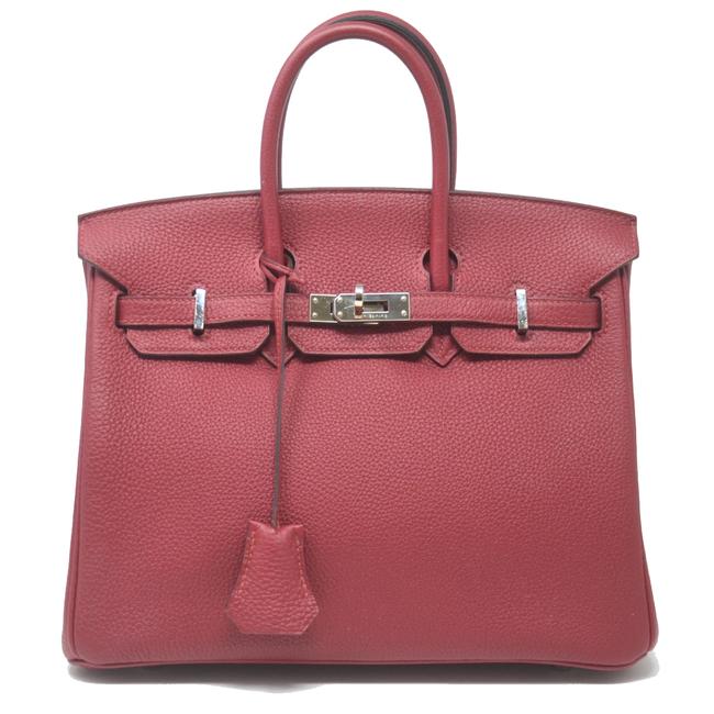 Hermes Birkin 25 Togo Rouge Casaque Leather Satchel