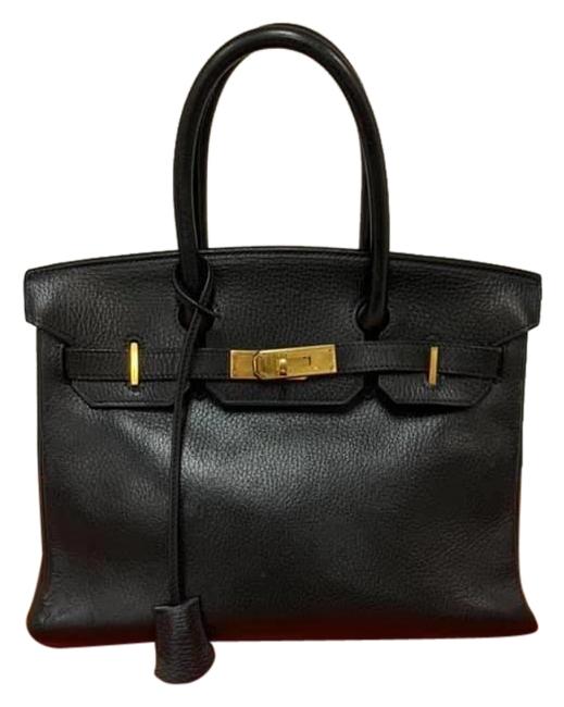 Hermes Birkin 30 Black Ardennes Leather Satchel