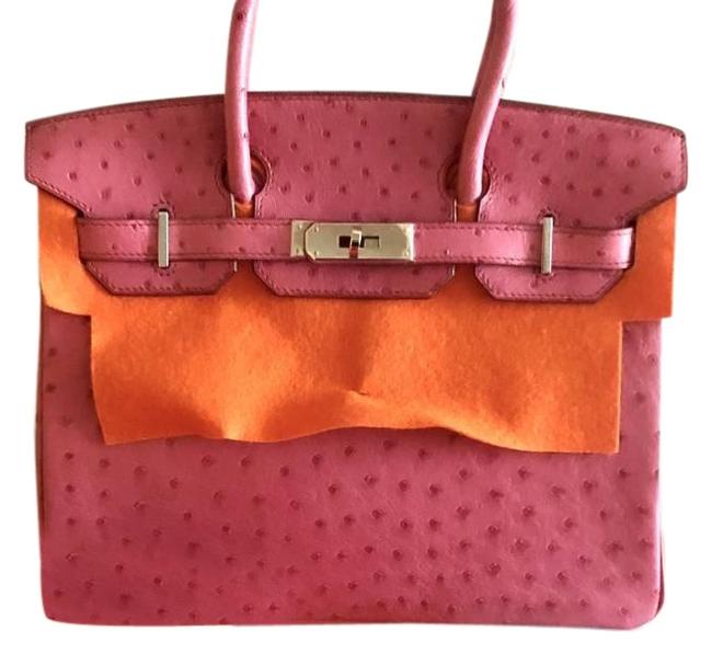 Hermes Birkin 30 Fuschia Pink Ostrich Leather Satchel