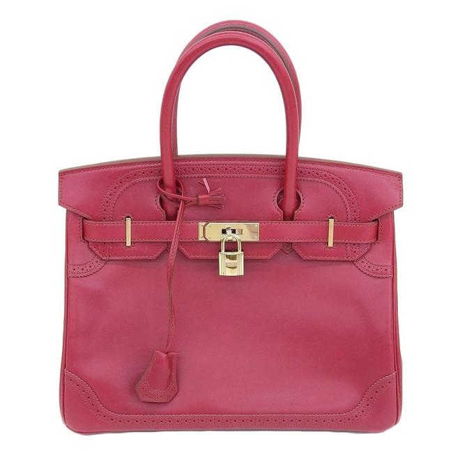 Hermes Birkin 30 Gillies Handbag Red Leather Satchel