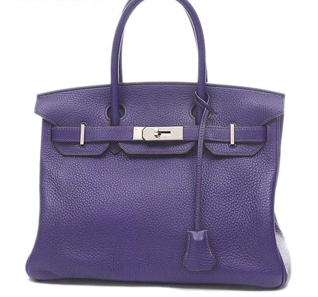 Hermes Birkin 30 Iris Purple Clemence Satchel