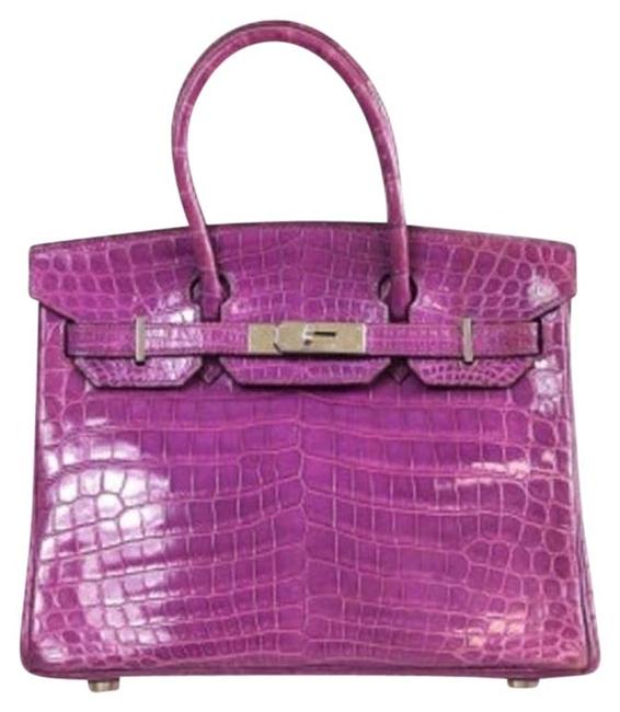 Hermes Birkin 30 Purple Crocodile Tote