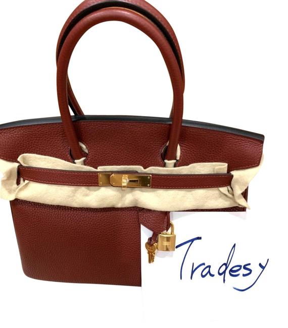 Hermes Birkin 30 Rouge H Clemence Satchel