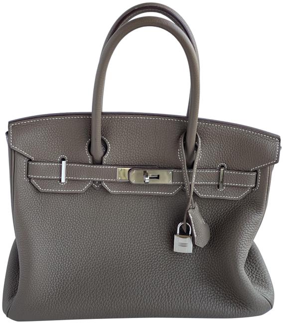 Hermes Birkin 30 Togo Etoupe Leather Satchel