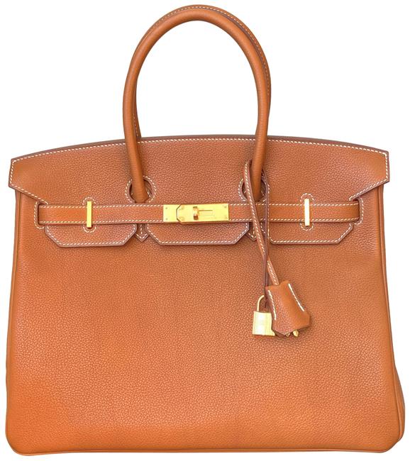 Hermes Birkin 35 Barenia Faubourg In Brown Fauve Calfskin Leather Tote
