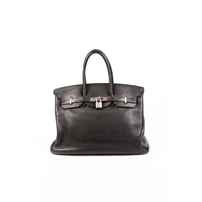 Hermes Birkin 35 Black Leather Satchel