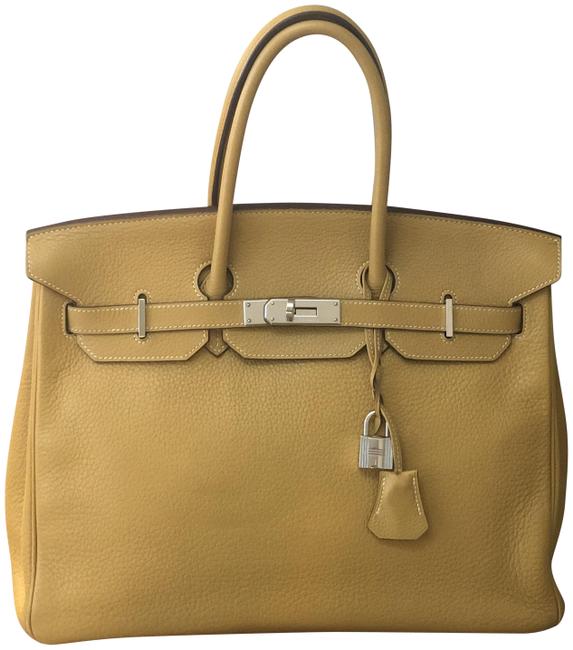 Hermes Birkin 35 Cm Yellow Leather Satchel