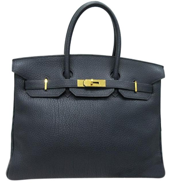 Hermes Birkin 35 Dark Navy Leather Togo Satchel