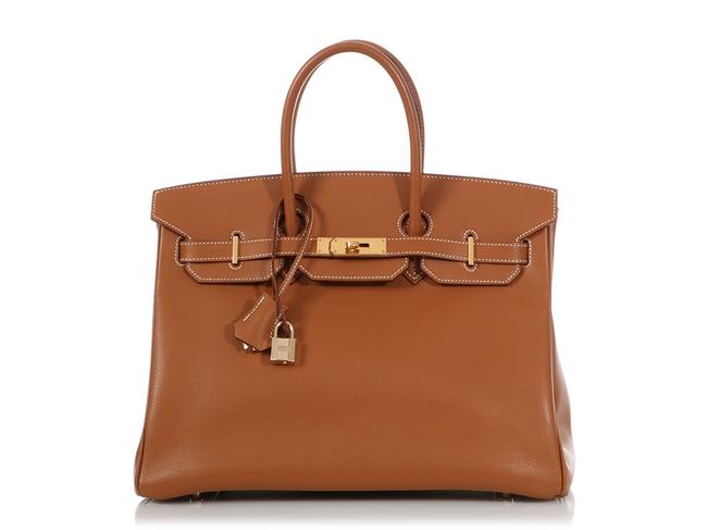 Hermes Birkin 35 Epsom Gold Leather Satchel