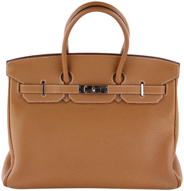 Hermes Birkin 35 Gold Fjord Satchel