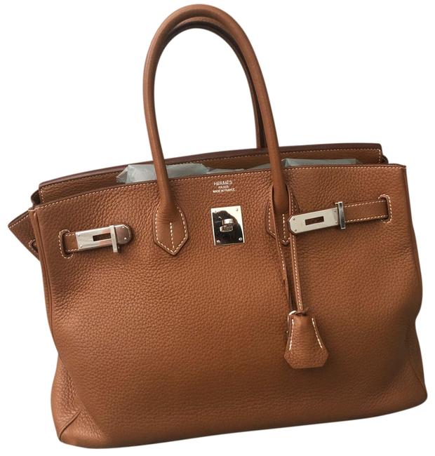 Hermes Birkin 35 Gold Leather Tote