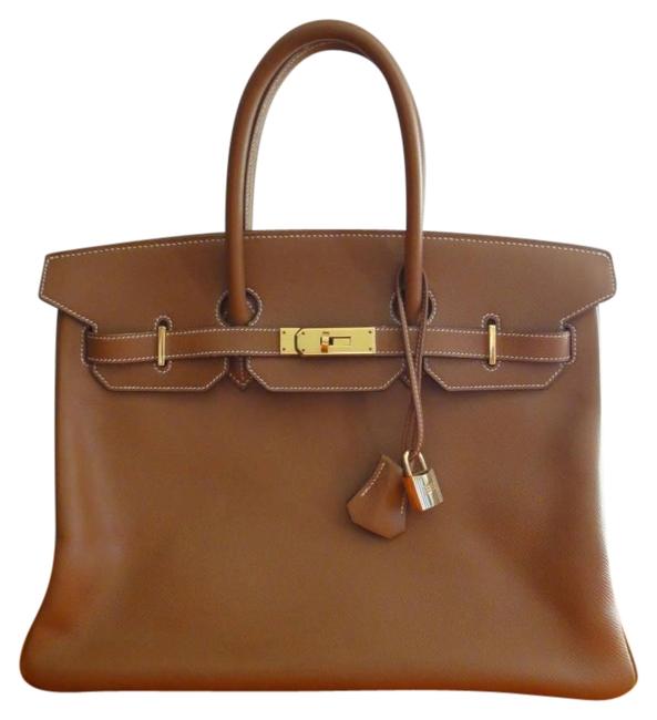 Hermes Birkin 35 NaturalGold Leather Epsom Satchel