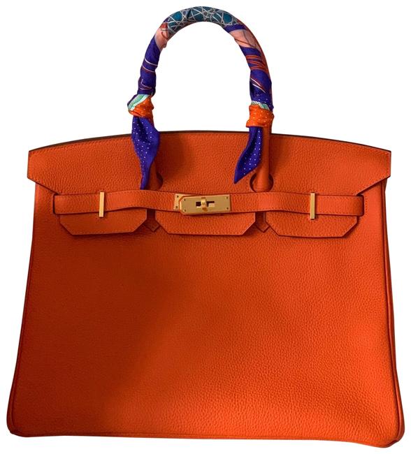 Hermes Birkin 35 Orange Togo Leather Tote