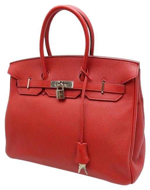 Hermes Birkin 35 Rouge Garance Leather Togo Satchel