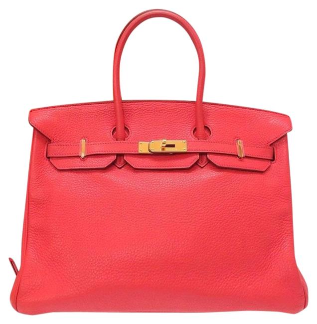 Hermes Birkin 35 Rouge Pivoine Taurillon Leather Satchel