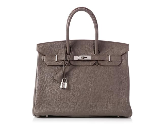Hermes Birkin 35 Togo Etain Gray Leather Satchel