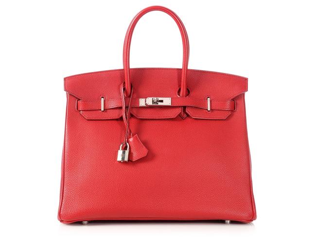 Hermes Birkin 35 Togo Rouge Garance Red Leather Satchel