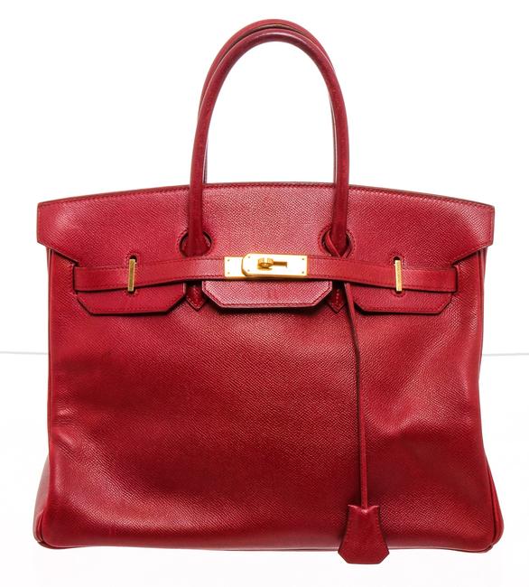 Hermes Birkin 35cm Ghw Red Ardennes Leather Tote