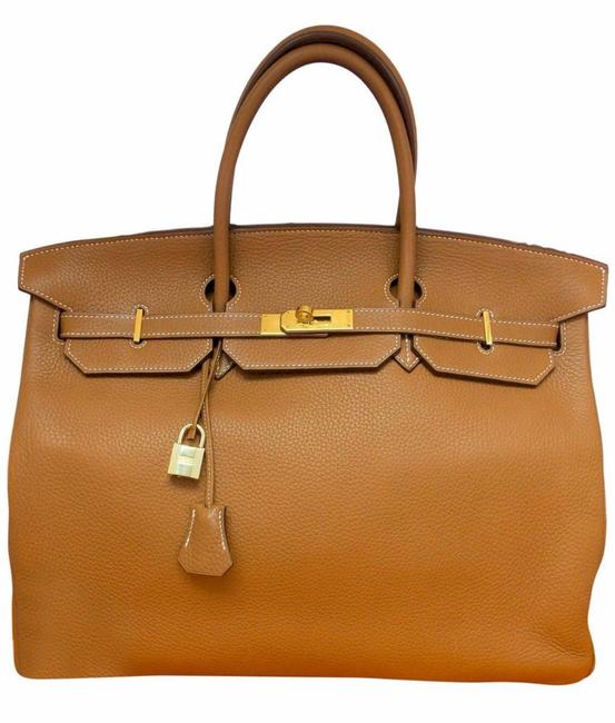 Hermes Birkin Gold 40 Fjord Leather Satchel