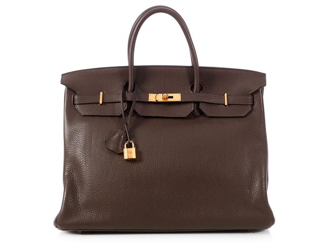Hermes Birkin 40 Togo Chocolate Brown Leather Satchel