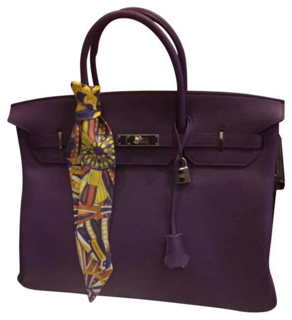 Hermes Birkin 40 Violet Leather Satchel